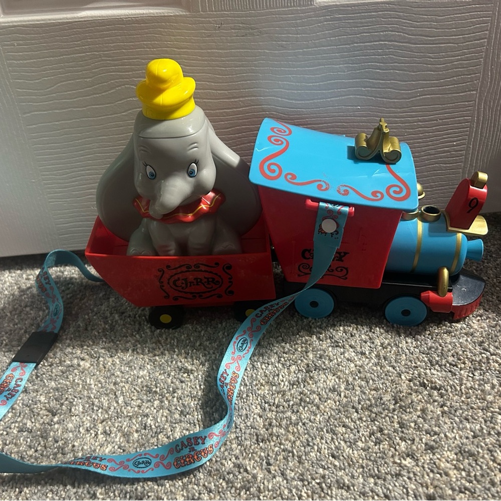 Disney Dumbo Train Disney Parks Popcorn Bucket and Sipper - Red, Blue, Yellow